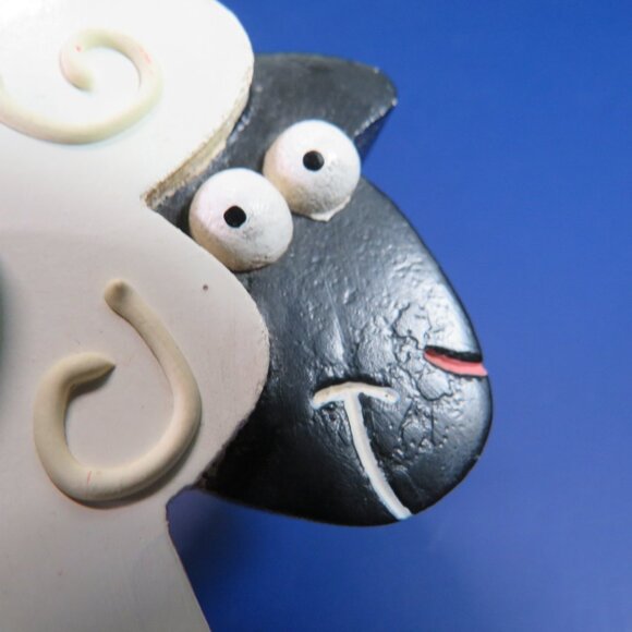 Sheep Lamb Picture Frame with weathered edges stands 5.75" tall Farmhouse Ewe - Picture 6 of 10